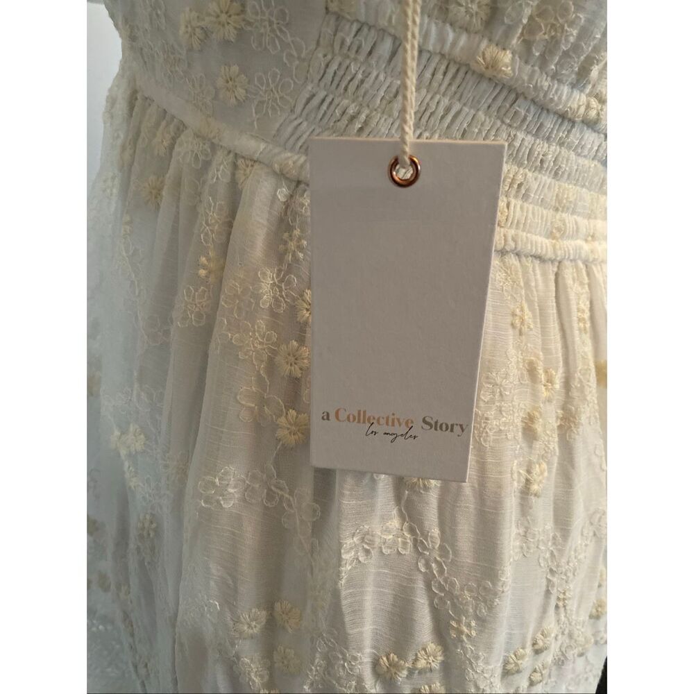 A Collective Story Peasant Boho Tiered Maxi Dress White size Small NWT - Picture 15 of 16